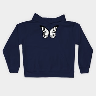 Butterflies White Black Kids Hoodie